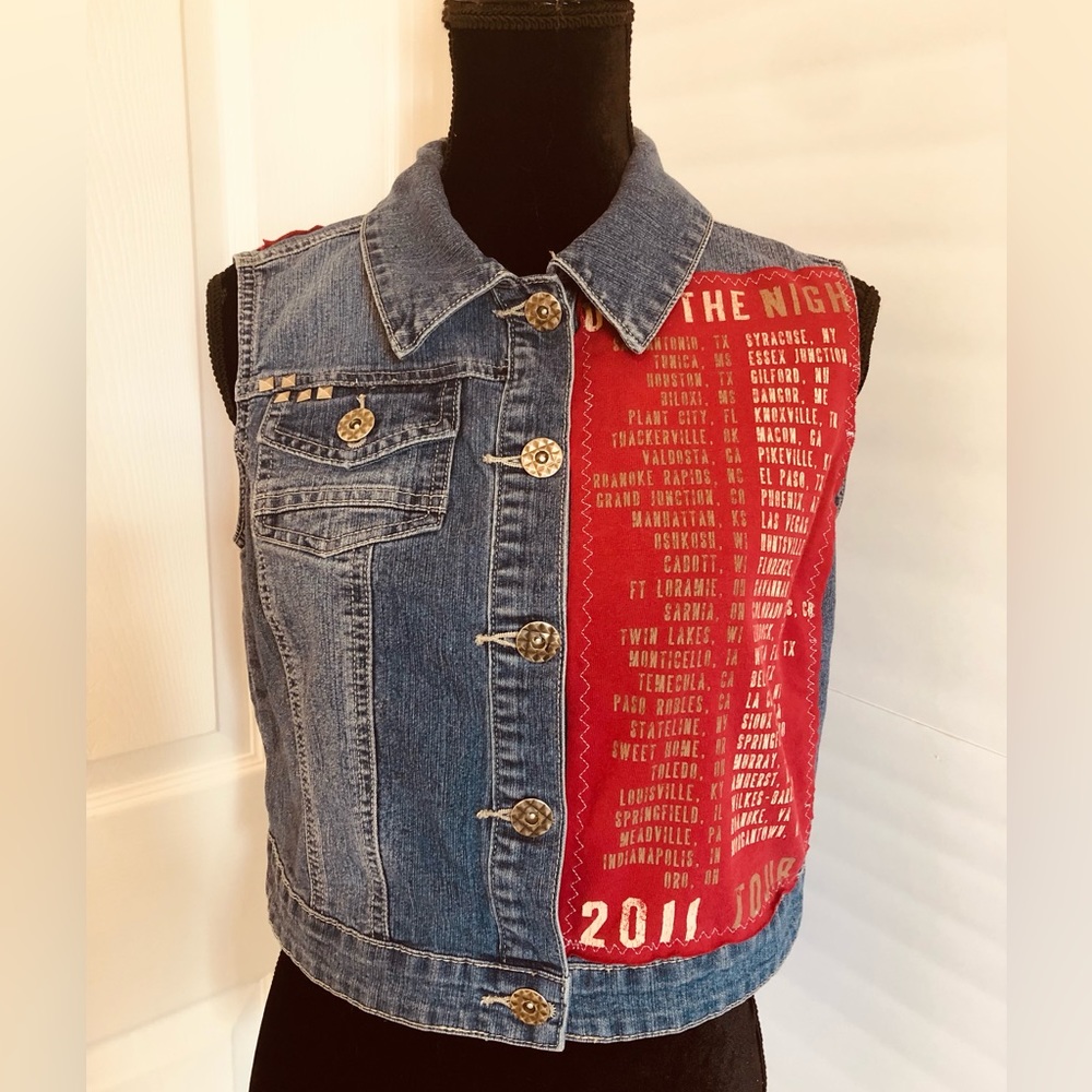 Spenny Lane Custom Denim Jean Jacket Vest Lady Antebellum Sz Small